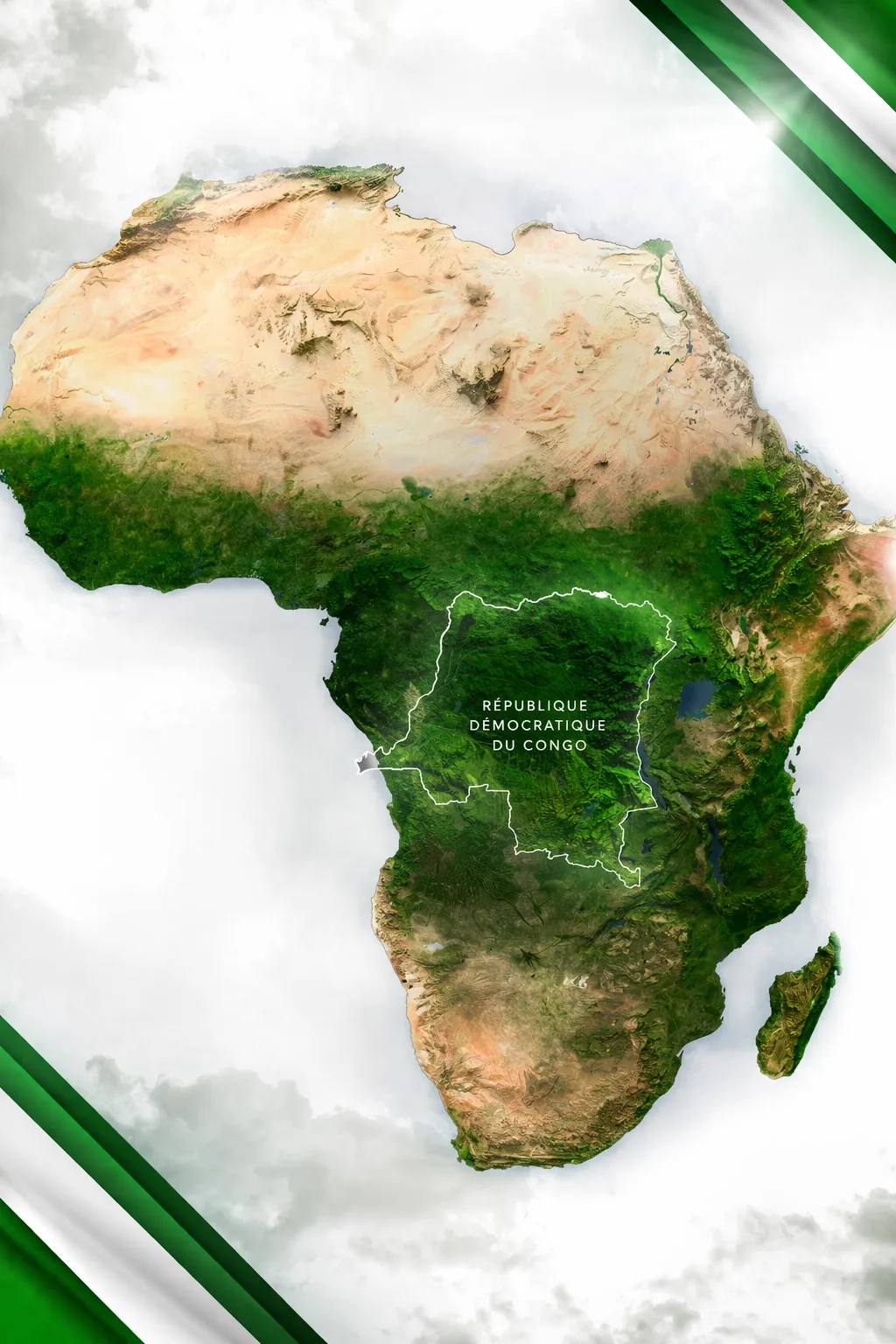 Carte de l'Afrique avec le Congo au centre